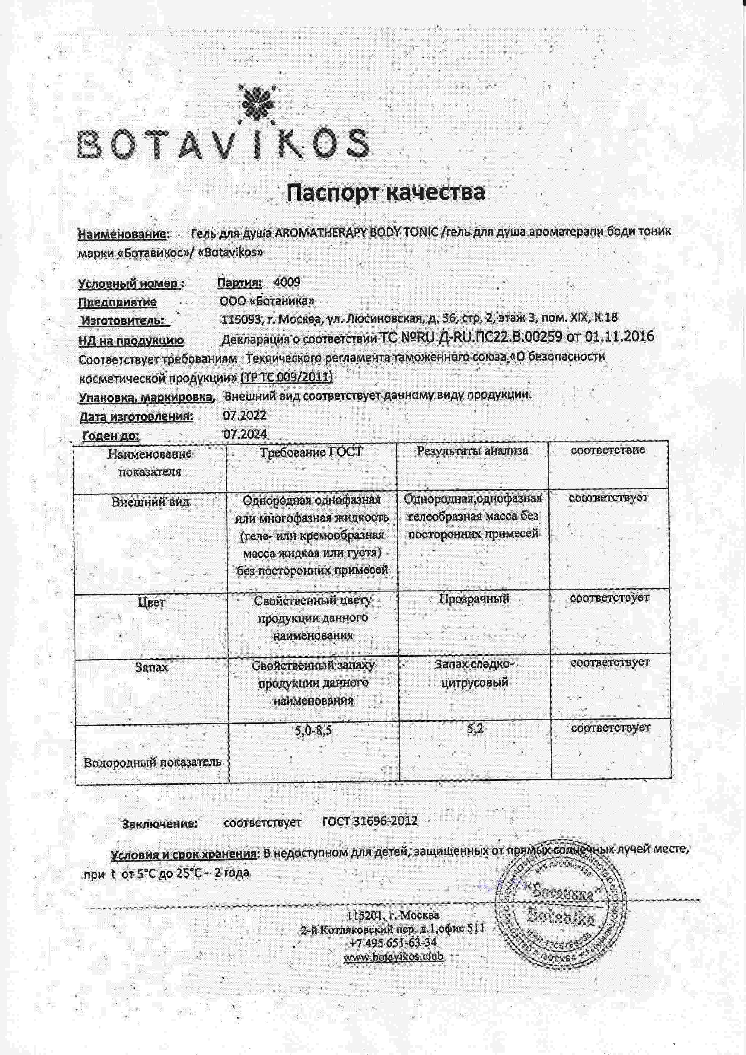 Паспорт №072022